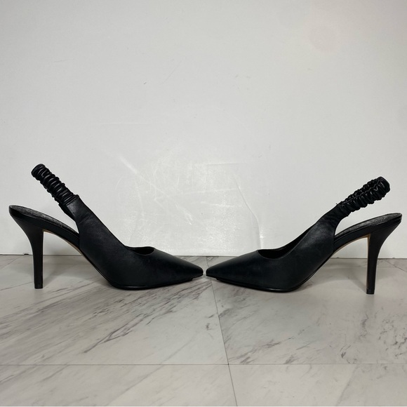 New! Vince Camuto Tolinnis Black Leather Sling Back Pump 8 1/2 M - Picture 5 of 14